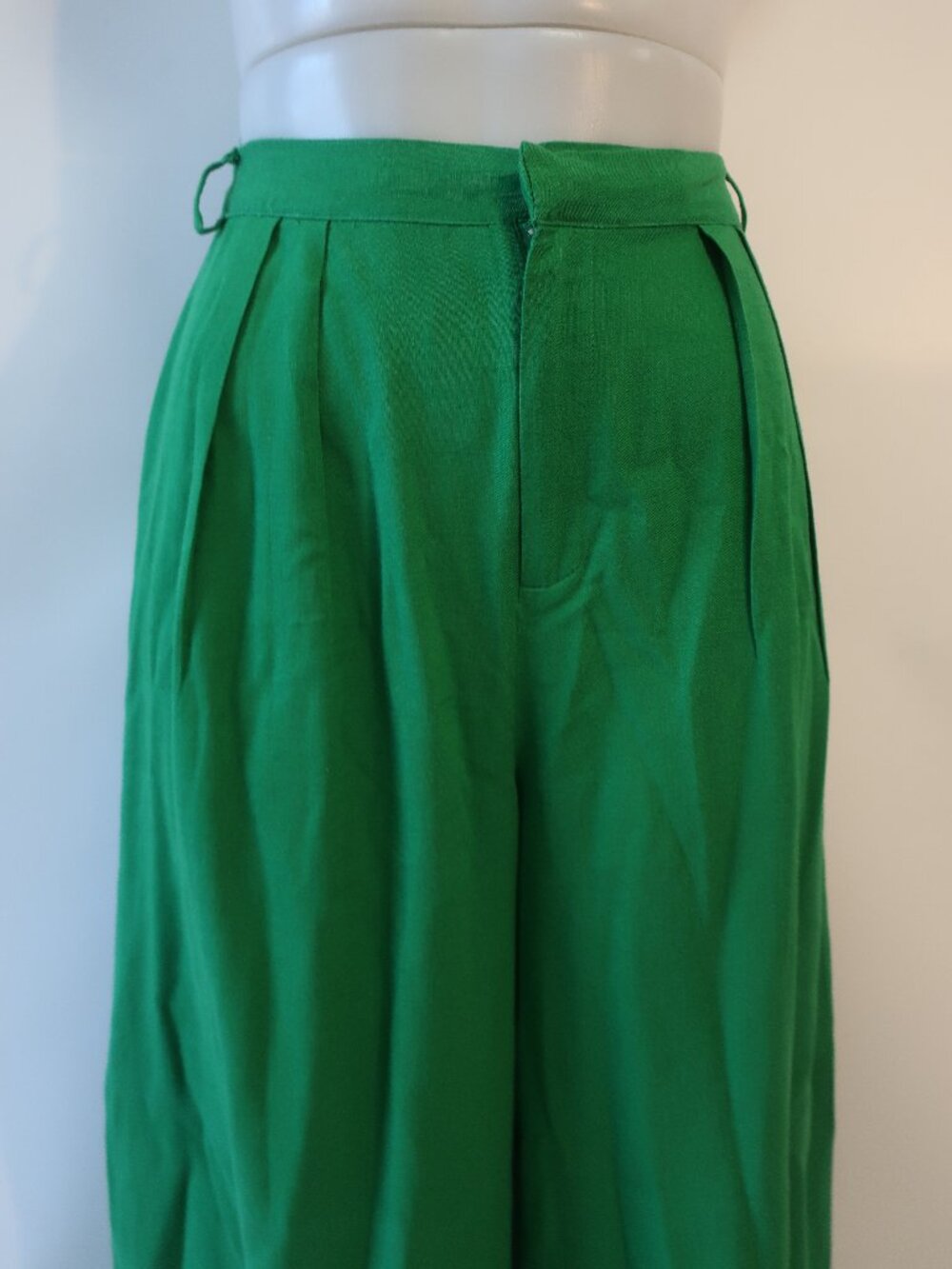 Womens Benaar LA Green (Item-861) Pleated Front Wide Leg Palazzo Trouser Pants S
